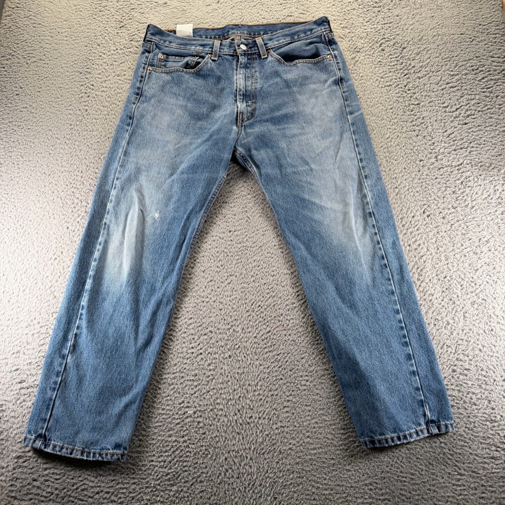 Levi's 505 Jeans Mens 36x29 Blue Cotton Denim Straight Workwear Faded Utility